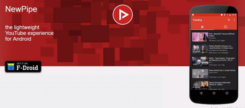 تطبيق بديل اليوتيوب NewPipe